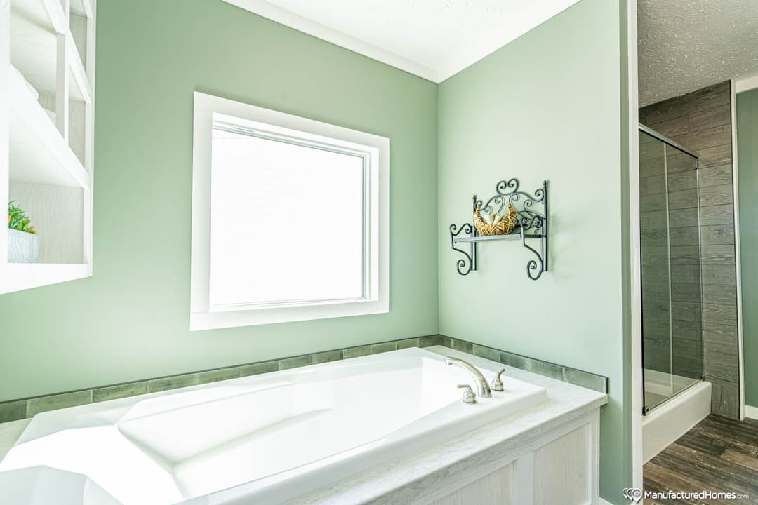 The white oak  bathroom home features