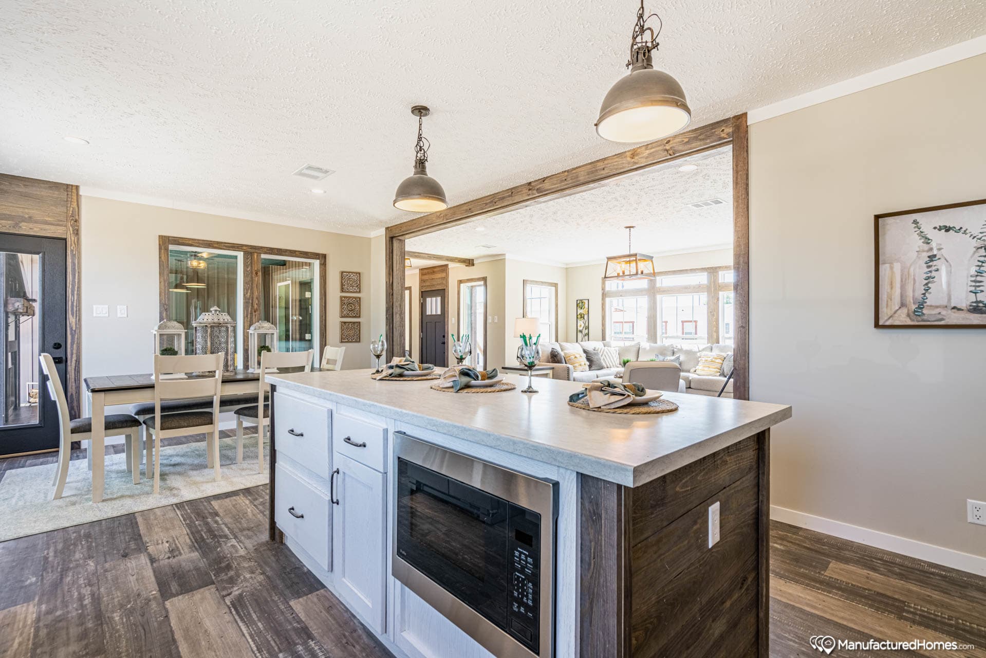 The white oak  kitchen home features