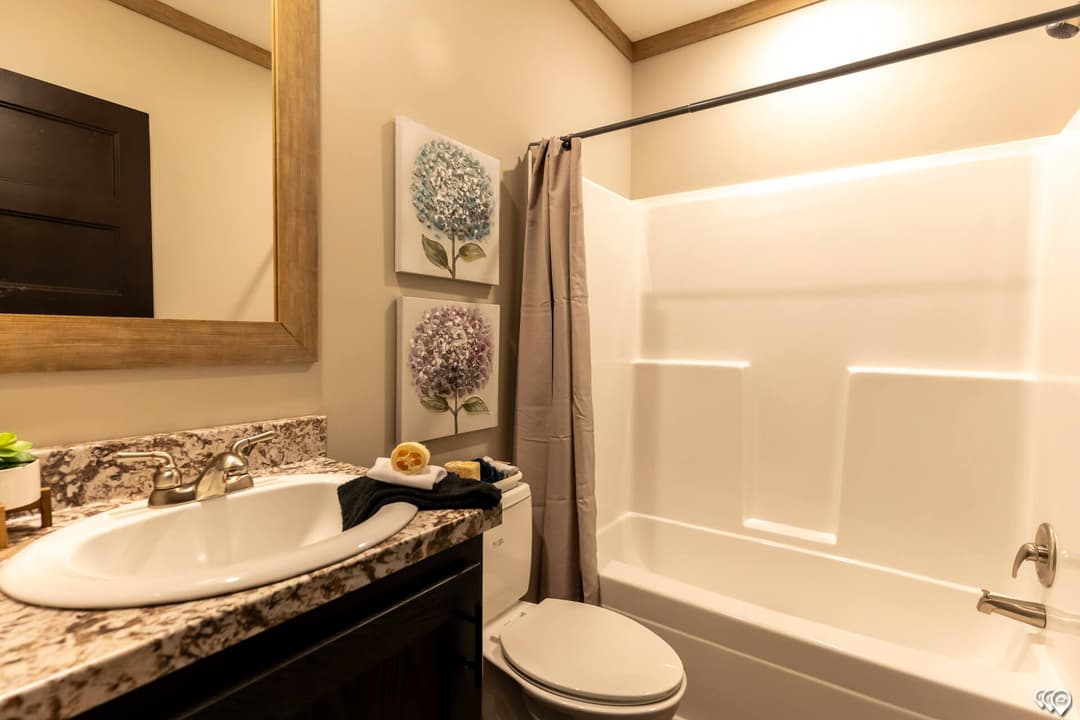 The canyon creek bathroom home features